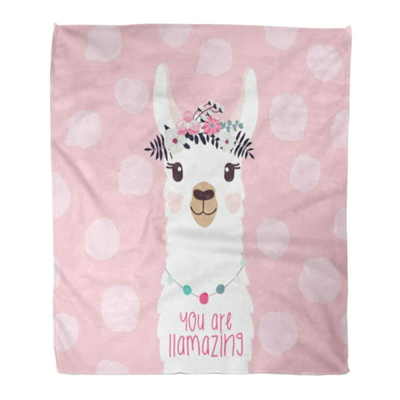 150×100cm AISSO Cute Llama Alpaca Prints Soft Warm Cozy Blanket Throw for Bed Couch Sofa Picnic Camping Beach 